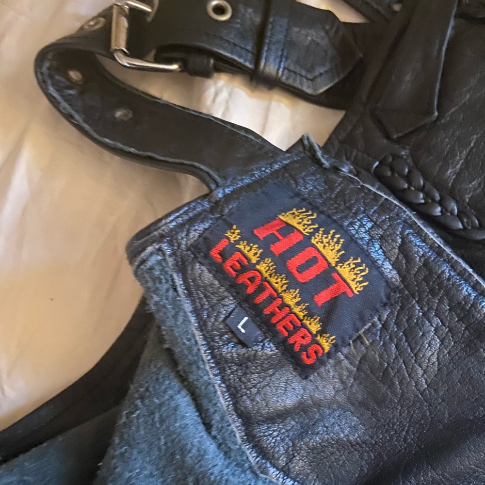 Womens Hot Leather Motorcycle Chaps-L Pants